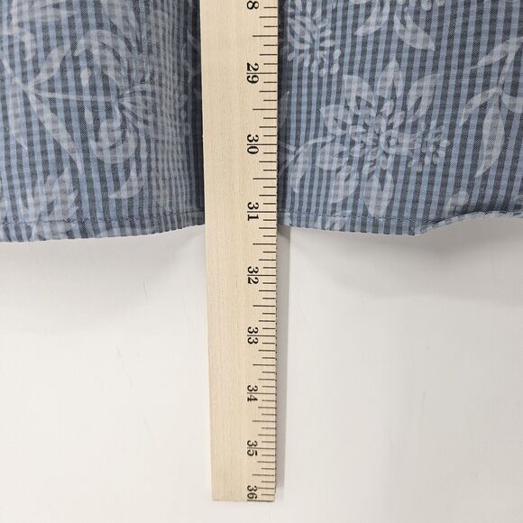 Hobie Shirt Mens Medium Blue Floral Striped Button Up Polynosic Rayon Vintage M‎ - Picture 7 of 12